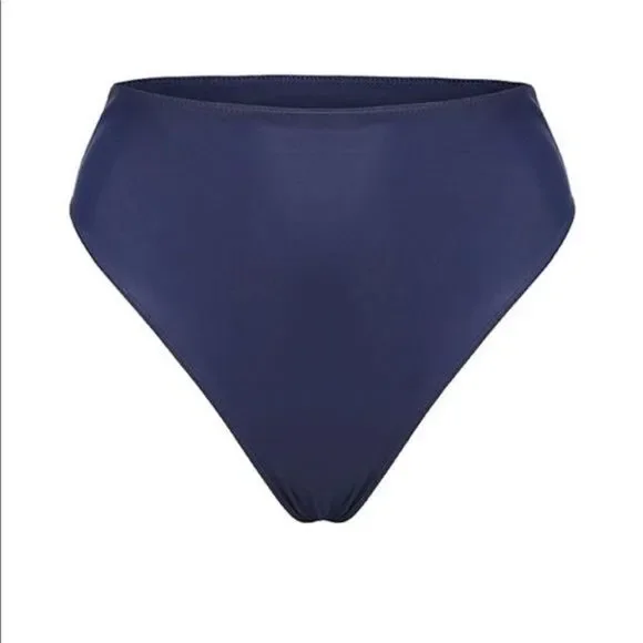 Paper London Stephanie Tide of Your Life Bikini Bottom Navy Blue Sz Small